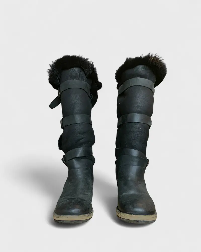 All Saints Bottes Cuir Et Fourrure, 38 1