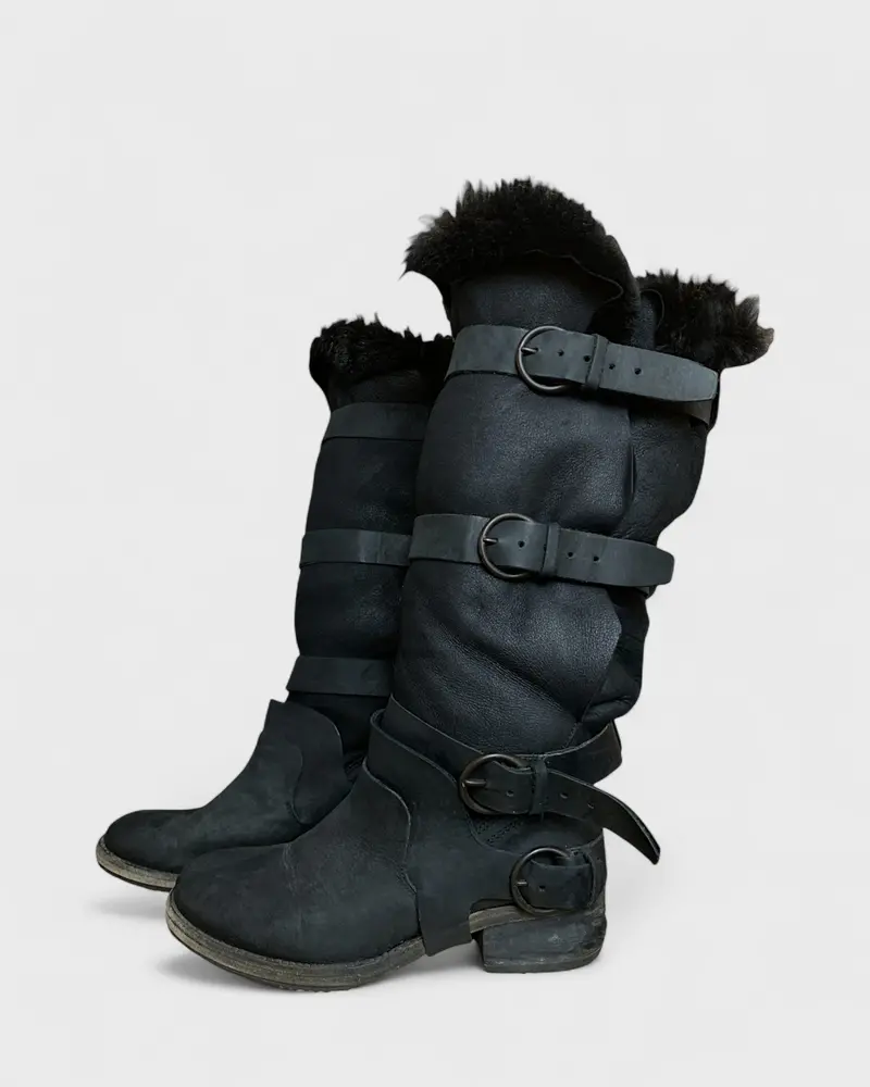 All Saints Bottes Cuir Et Fourrure, 38 2