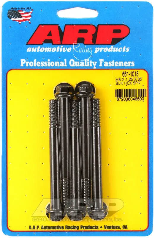 Arp M8 X 1.25 X 85 Hex Black Oxide Bolts 1