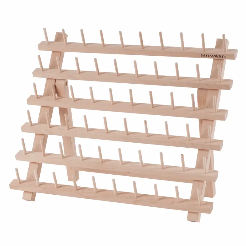 Beech Wood 60 Spool Storage Stand 1