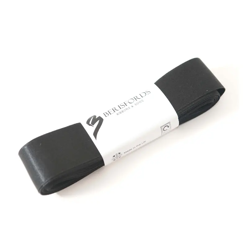 Berisfords 5M Pack Black Satin Ribbon 1