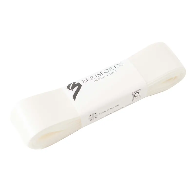 Berisfords 5M Pack Bridal White Satin Ribbon 1