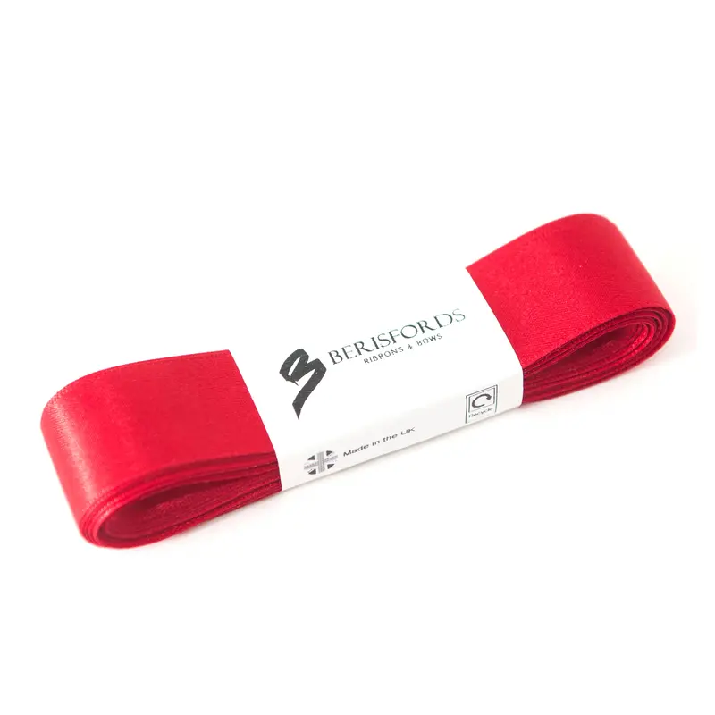 Berisfords 5M Pack Red Satin Ribbon 1