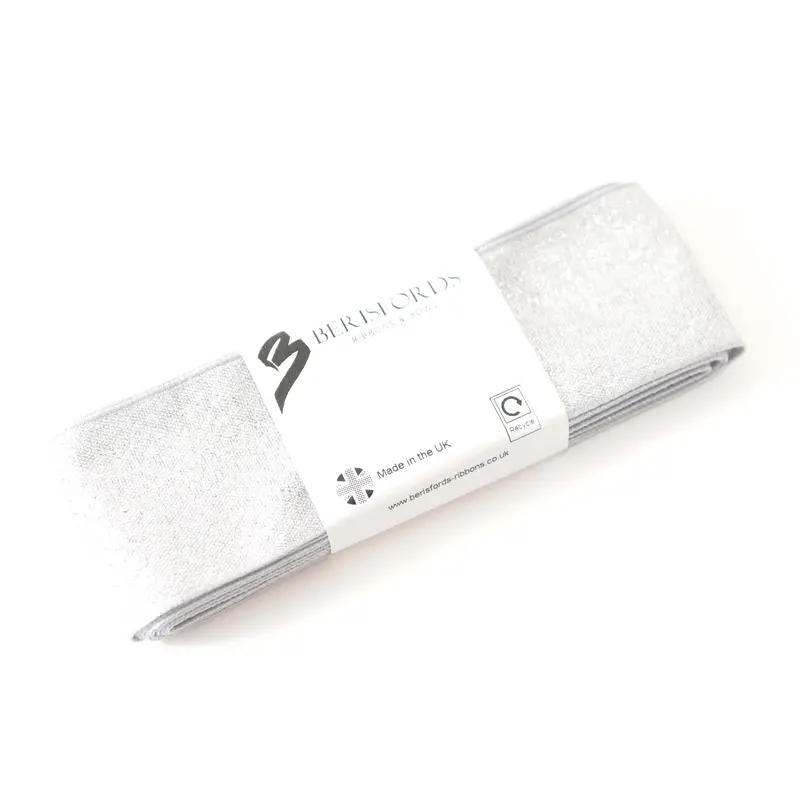 Berisfords 5M Pack Silver Lamé Ribbon 1