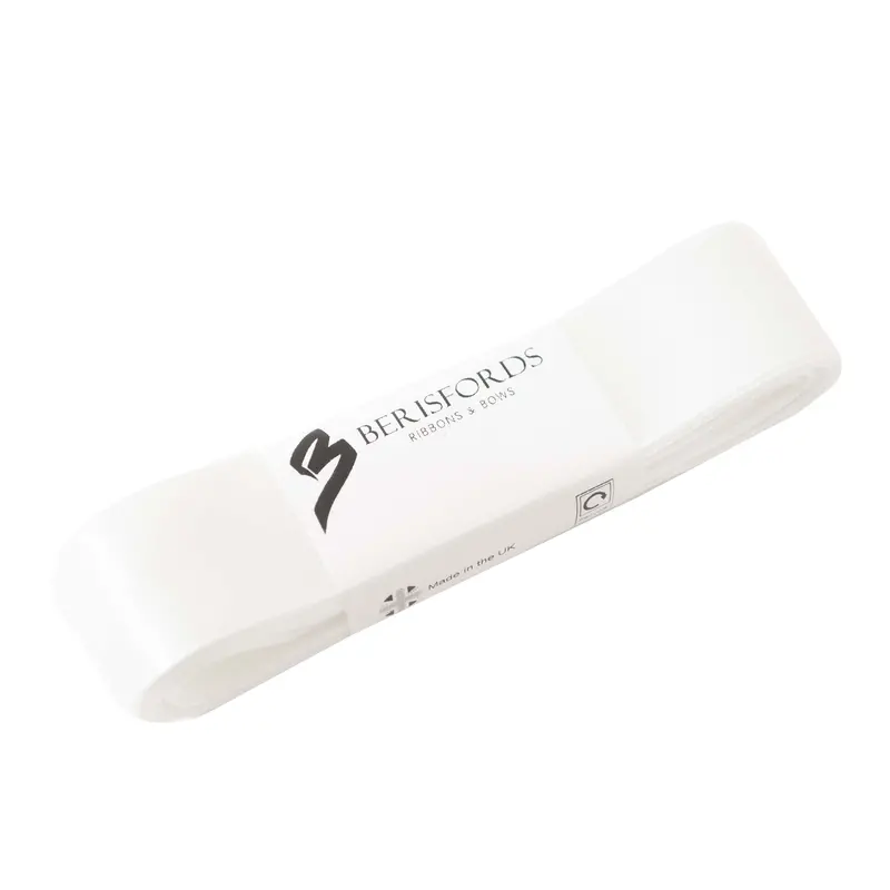 Berisfords 5M Pack White Satin Ribbon 1