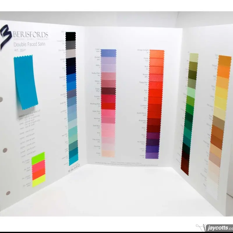 Berisfords Double Sided Satin Ribbon Sample Card 1