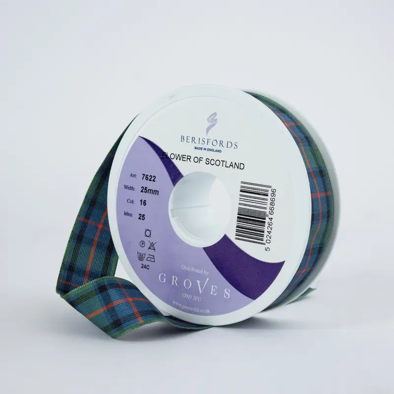 Berisfords Flower Of Scotland Tartan Ribbon 1