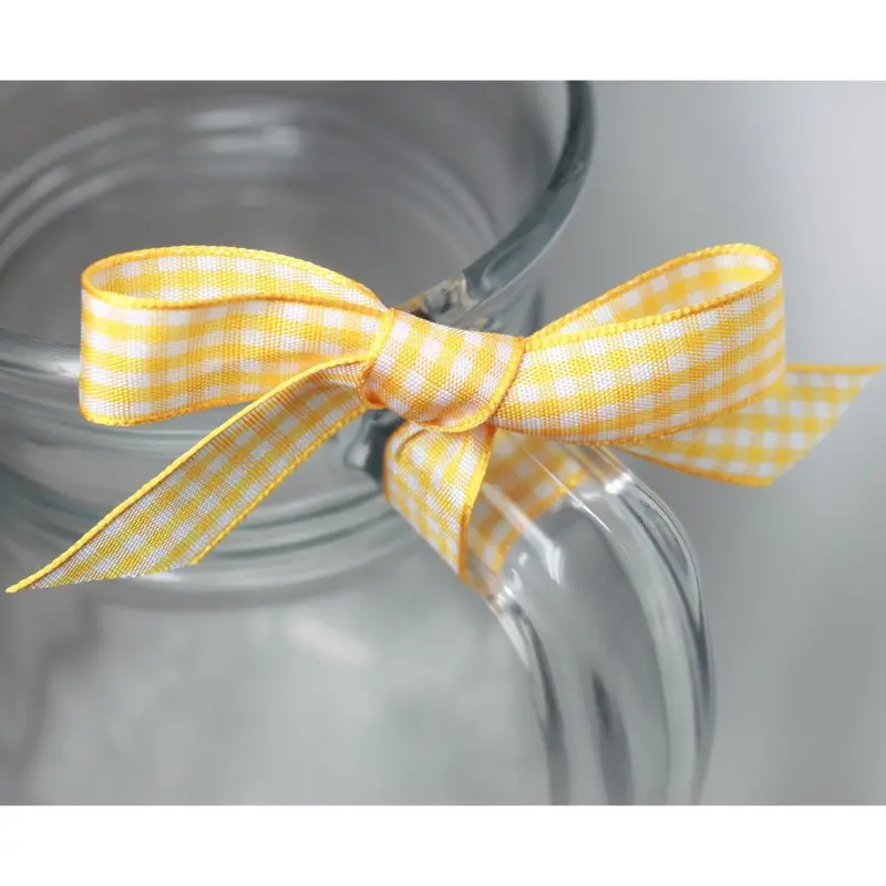 Berisfords Gingham Ribbon Gold 2