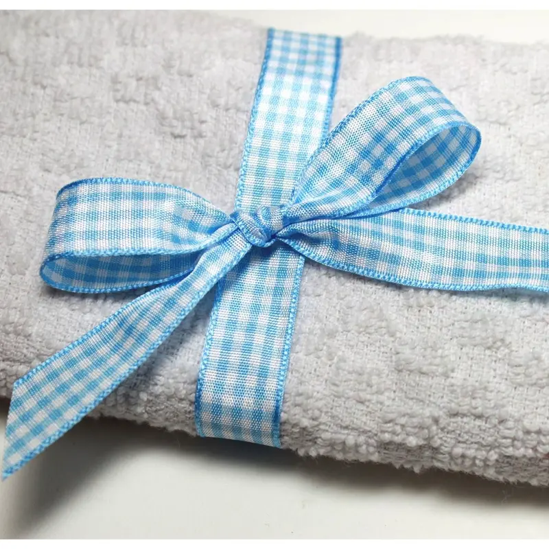 Berisfords Gingham Ribbon Sky Blue 2