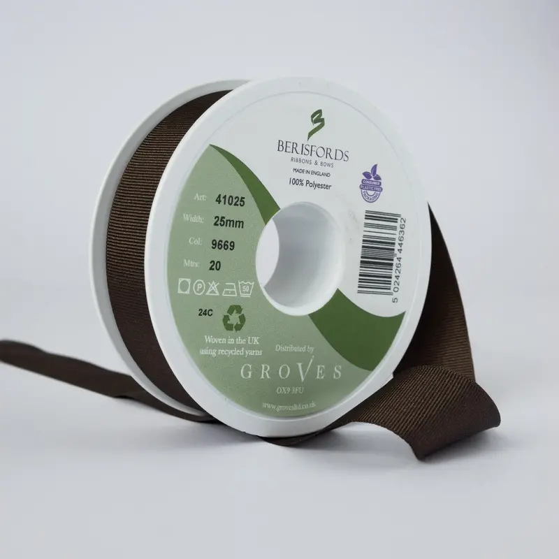 Berisfords Grosgrain Ribbon - Chocolate 1