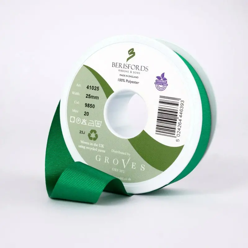 Berisfords Grosgrain Ribbon - Emerald 1
