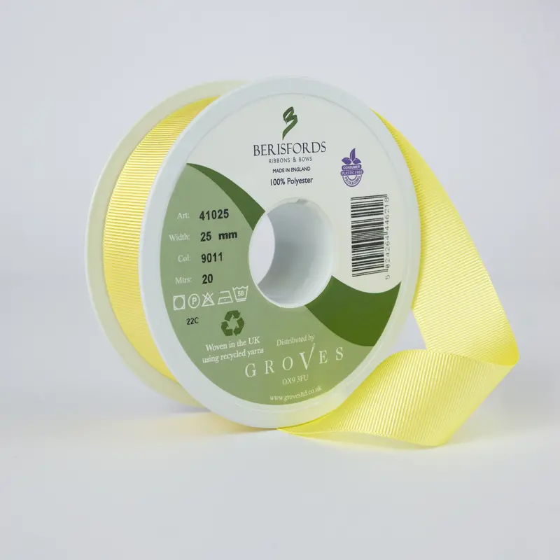 Berisfords Grosgrain Ribbon - Lemon 1