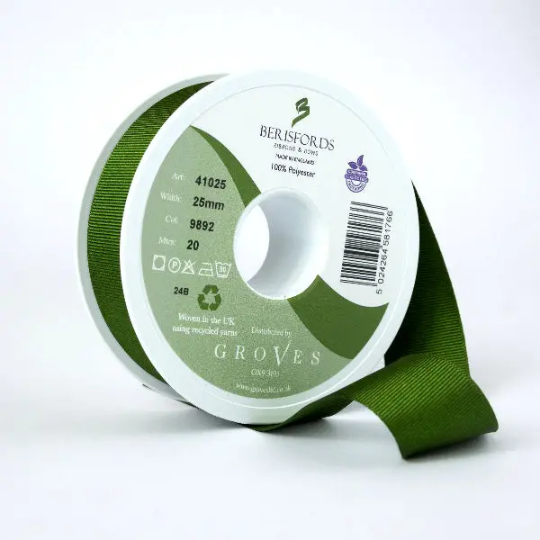Berisfords Grosgrain Ribbon - Moss 1