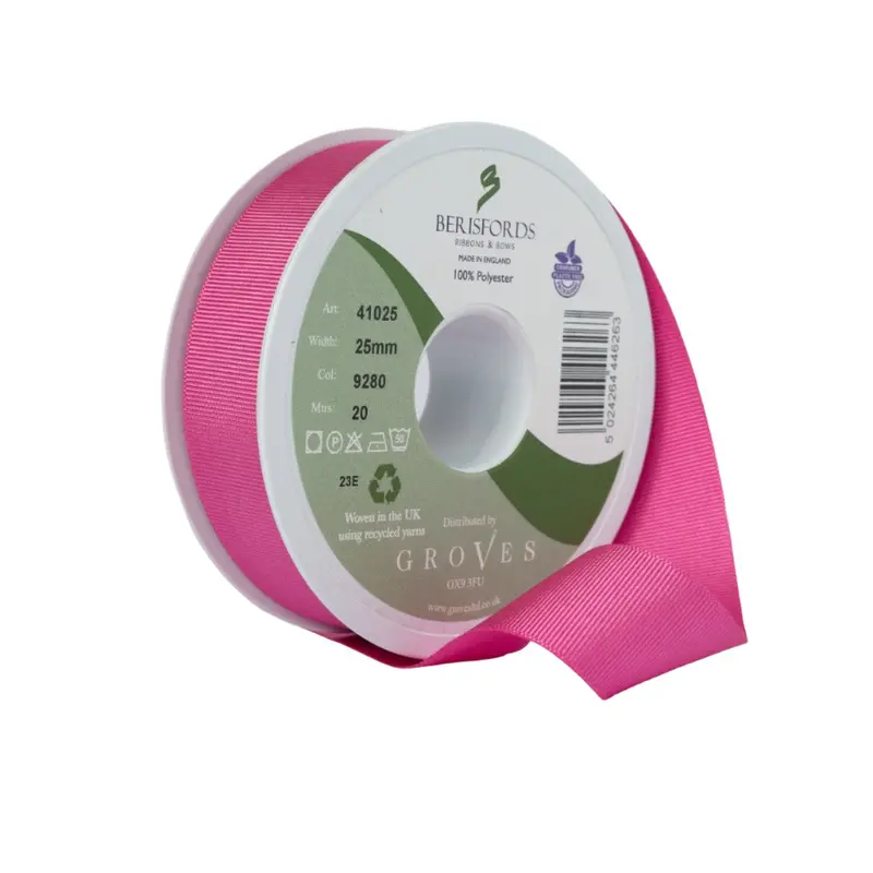 Berisfords Grosgrain Ribbon - Shocking Pink 1