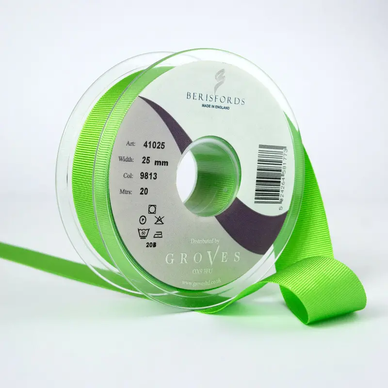 Berisfords Grosgrain Ribbon - Spring Green 1