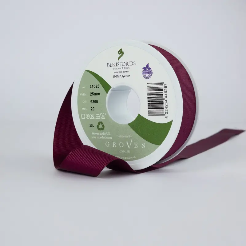 Berisfords Grosgrain Ribbon - Wine 1