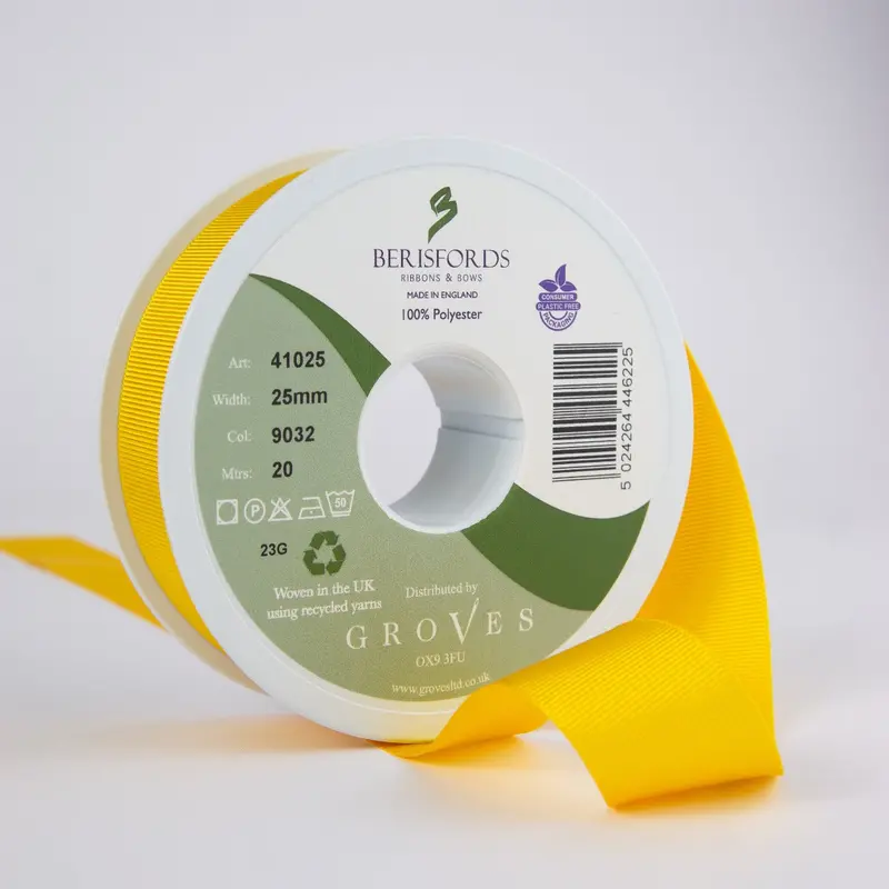 Berisfords Grosgrain Ribbon - Yellow 1