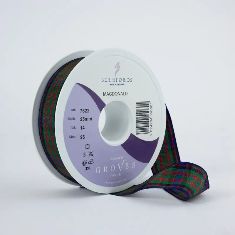 Berisfords Macdonald Tartan Ribbon 1
