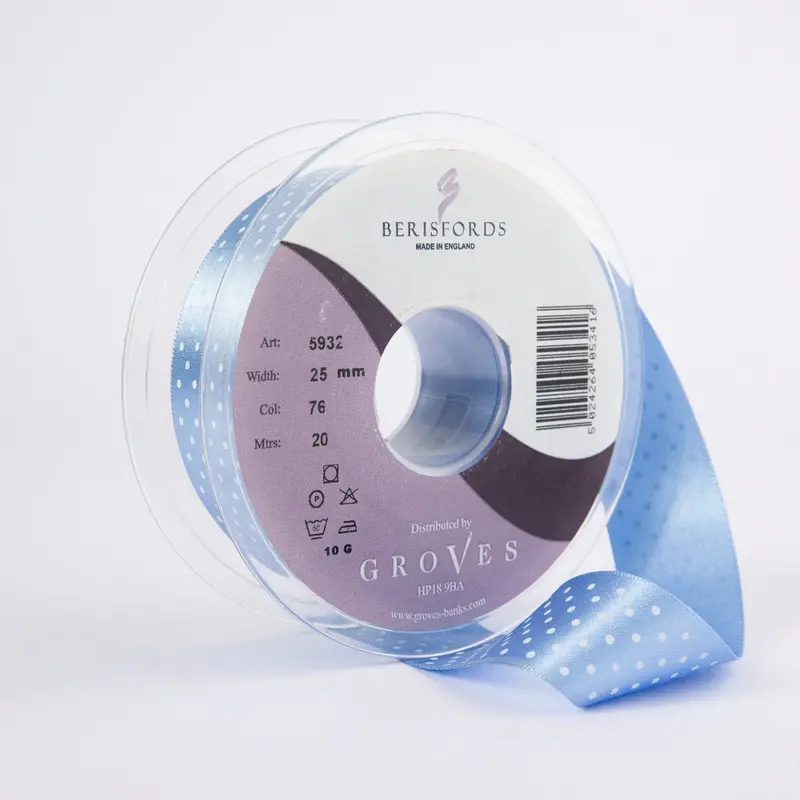 Berisfords Micro Dot Ribbon On 20M Rolls Cornflower 1