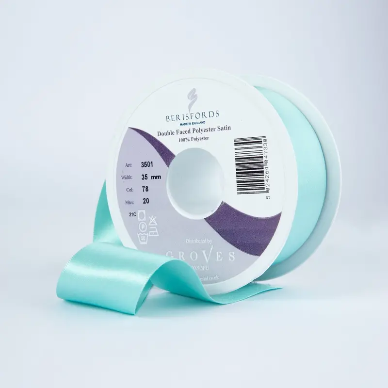 Berisfords Satin Ribbon, Aqua 1