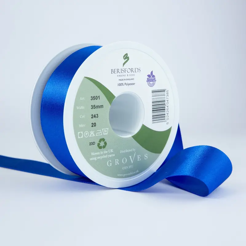 Berisfords Satin Ribbon, Dark Royal 1