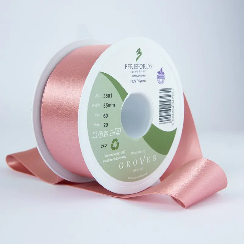 Berisfords Satin Ribbon, Dusky Pink 1