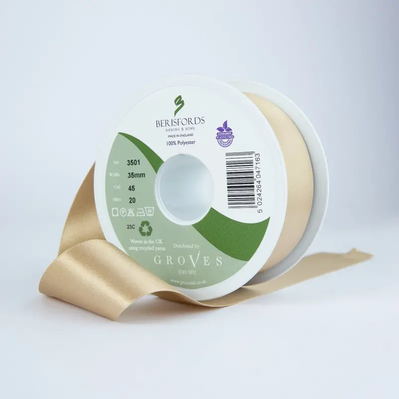 Berisfords Satin Ribbon, Ecru 1