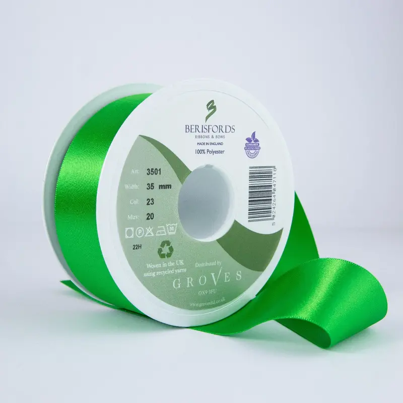 Berisfords Satin Ribbon, Emerald 1