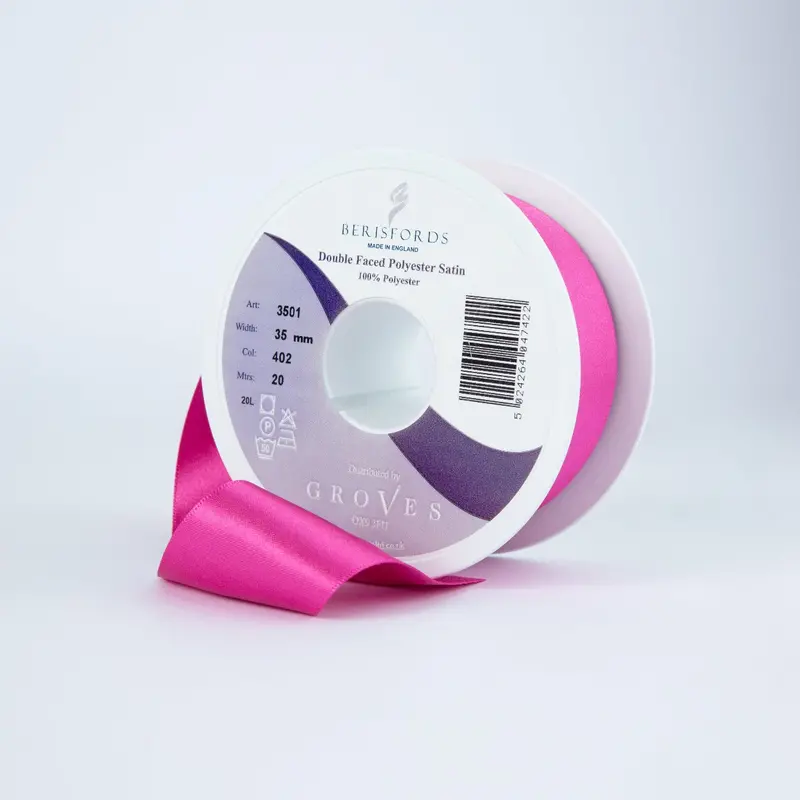 Berisfords Satin Ribbon, Fuchsia 1