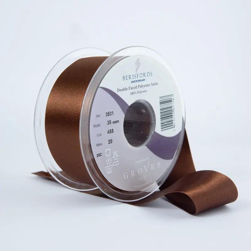 Berisfords Satin Ribbon, Hot Chocolate 1