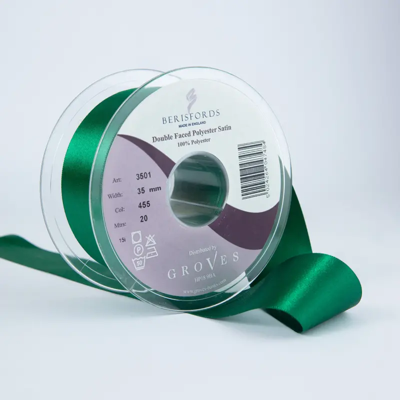 Berisfords Satin Ribbon, Hunter Green 1