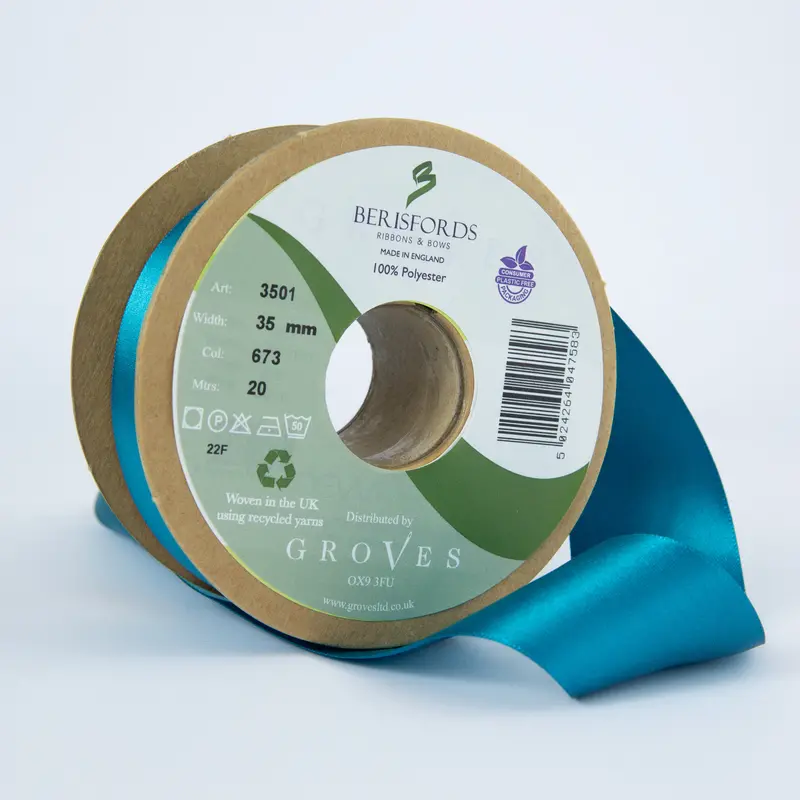 Berisfords Satin Ribbon, Malibu Blue 1