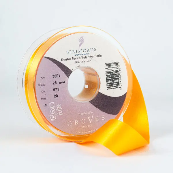 Berisfords Satin Ribbon Marigold 1