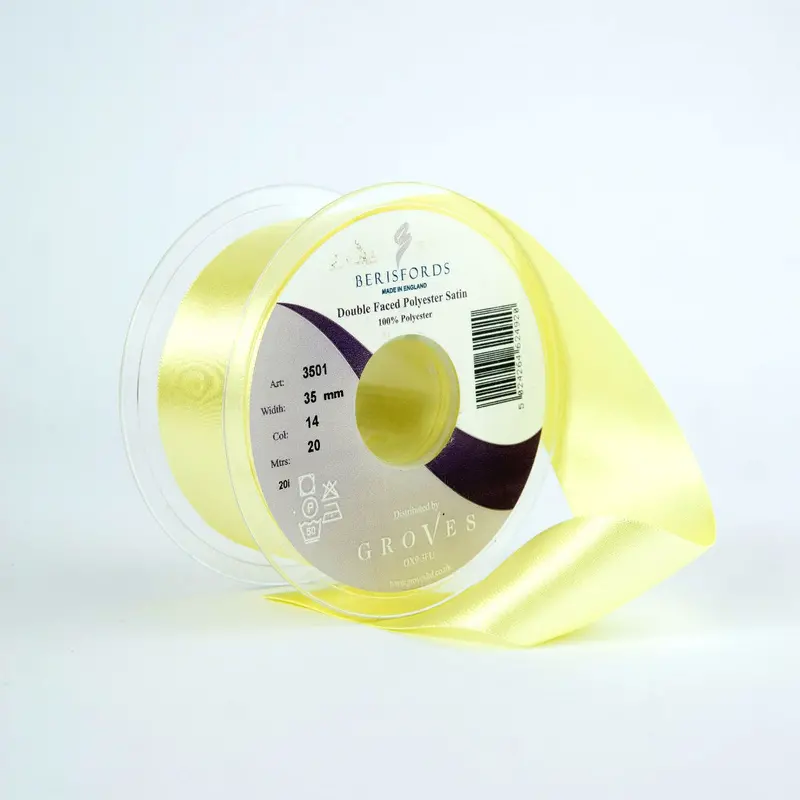 Berisfords Satin Ribbon, Pale Lemon 1