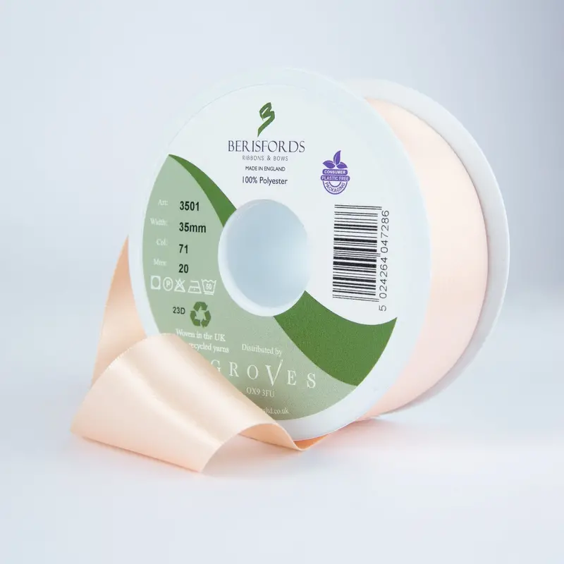Berisfords Satin Ribbon, Peach 1