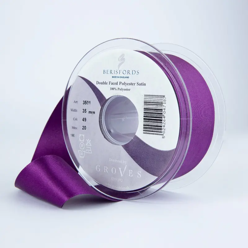 Berisfords Satin Ribbon, Plum 1