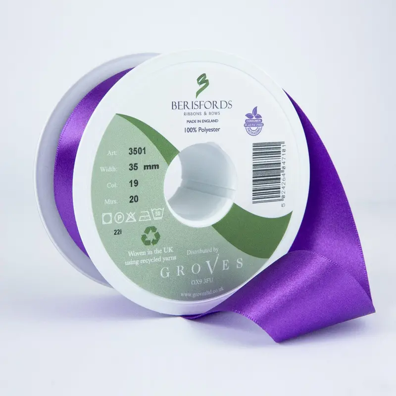 Berisfords Satin Ribbon, Purple 1