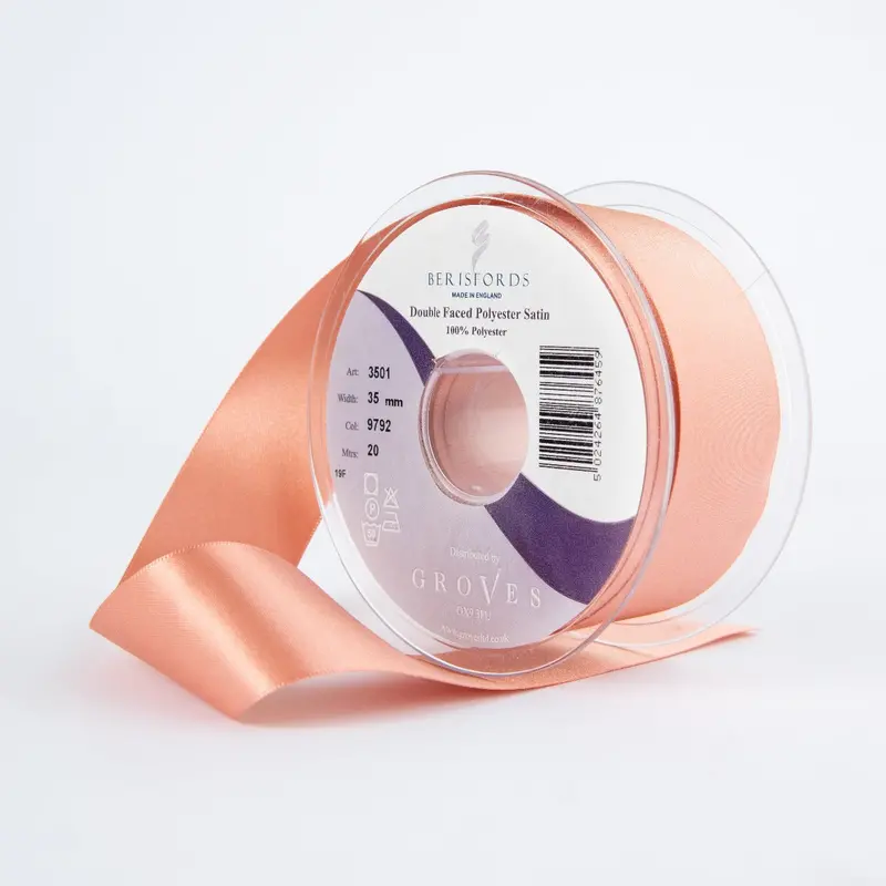 Berisfords Satin Ribbon, Rose Gold 1