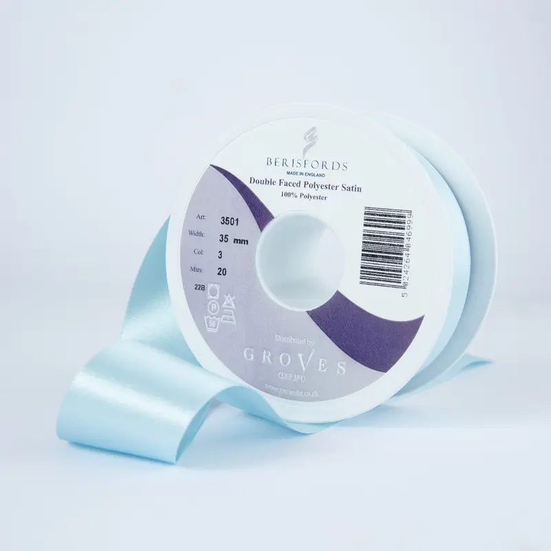 Berisfords Satin Ribbon, Sky 1