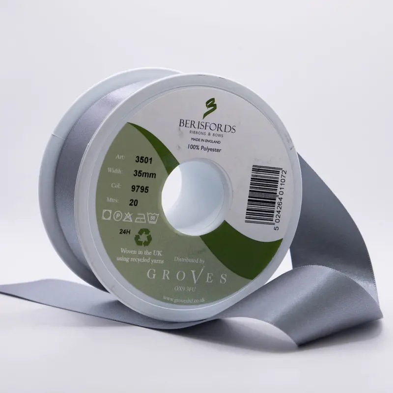Berisfords Satin Ribbon, Slate Grey 1