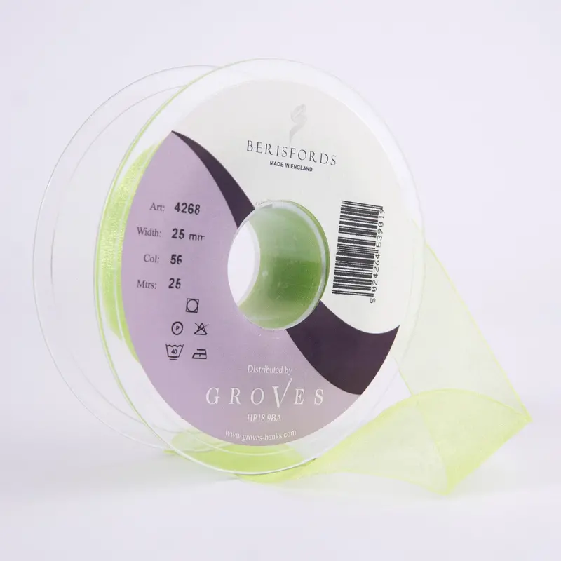 Berisfords Super Sheer Ribbon 25M - Mint 1