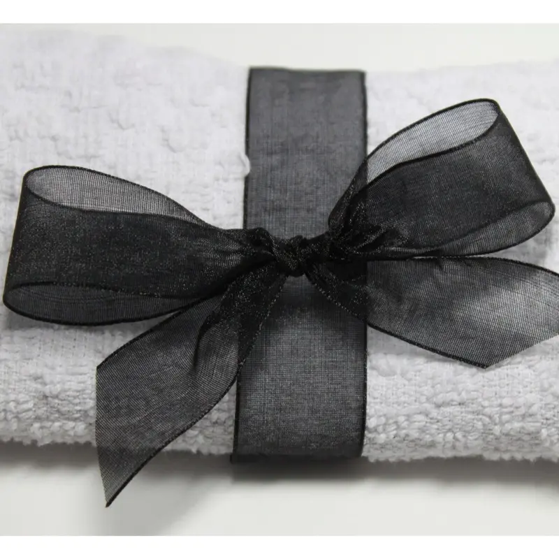 Berisfords Super Sheer Ribbon 25M Rolls - Black 2