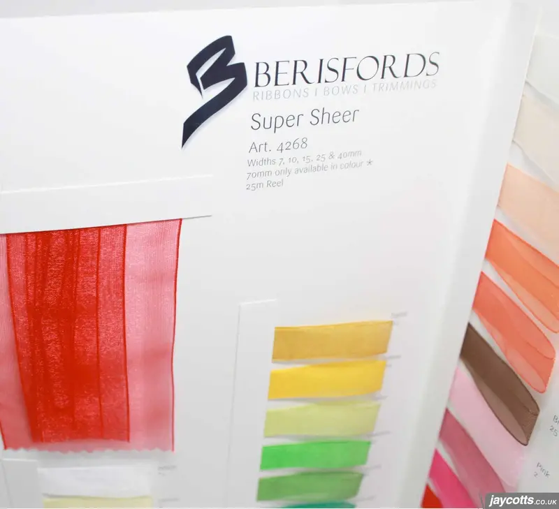 Berisfords Super Sheer Ribbon: Sample Card 2