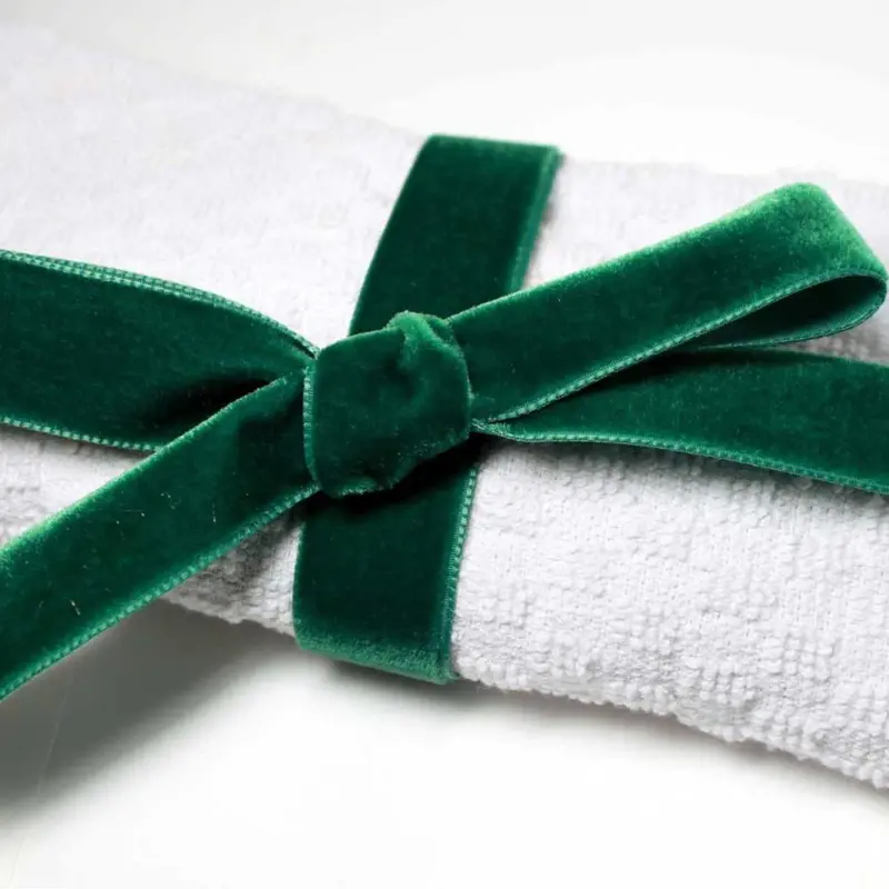 Berisfords Velvet Ribbon, Bottle Green 5M Roll 2