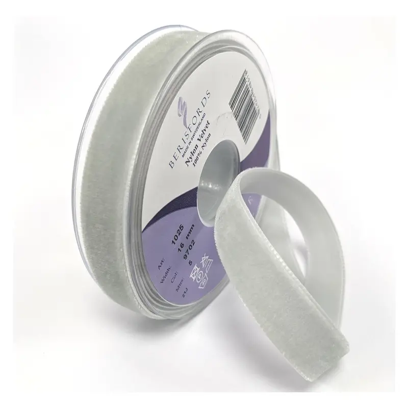 Berisfords Velvet Ribbon, Silver 2