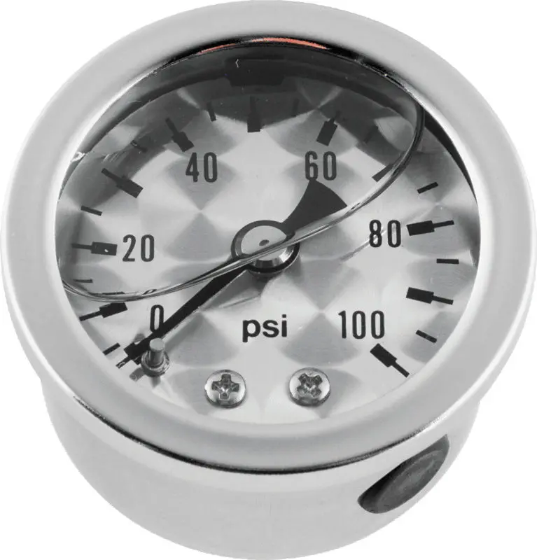 Bikers Choice 0-100 Psi Oil Pressure Gauge Engine Turned Face Ss Bezel Liquid Filled Universal Cstm 1