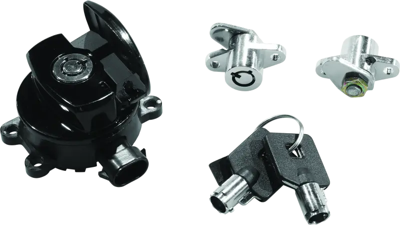 Bikers Choice 14-21 Road King Black Ignition Switch & Saddlebag Lock Kit 1