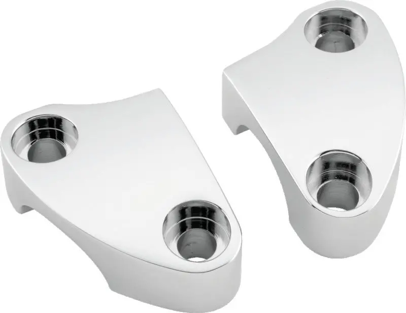Bikers Choice 1974-22 Touring/Xl 84-17 Softail 91-17 Dyna 82-94 Fxr Chrome Smooth Riser Clamps Pr 1