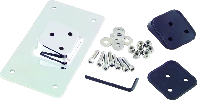 Bikers Choice 55-Up Chrome Custom Laydown License Plate Bracket With 3 Bolt Style 1