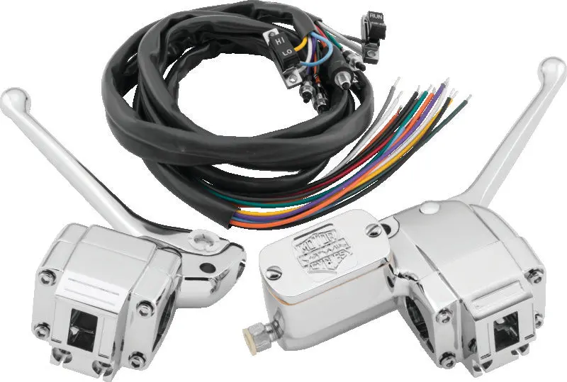 Bikers Choice 72-81 Flh/Fx Chrome Handlebar Control Kit W/Black Switches 1